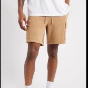 BP Nordstrom tan knit loose fit drawstring shorts size large